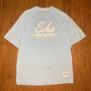 Y2K Ecko Unltd T Shirt Mens Large Blue Spellout Tee Streetwear